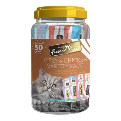 Fussie Cat Purée de Thon & Poulet Emballage Varié 10 Saveurs 50MCX