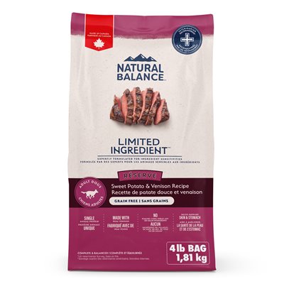 Natural Balance Ingrédients Limités Reserve Venaison & Patates Douces Sans Céréales