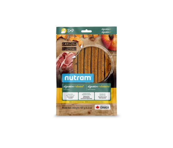 Nutram Combinaisons Optimales Digestive+ Dentaire, Gâteries Pour Chien, Agneau, Petit 187g