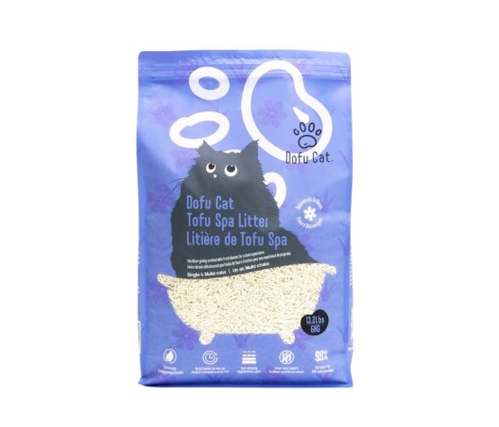 Dofu Cat Litière Agglomérante, Formule Spa, Tofu Au Parfum De Fleurs Botaniques 6 Kg