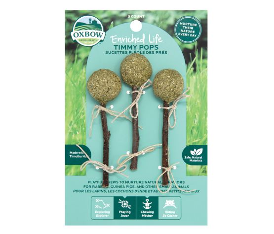 Oxbow Enriched Life - Gâterie à Mâcher Pour Rongeur, Sucettes Fléole Des Prés Pqt 3