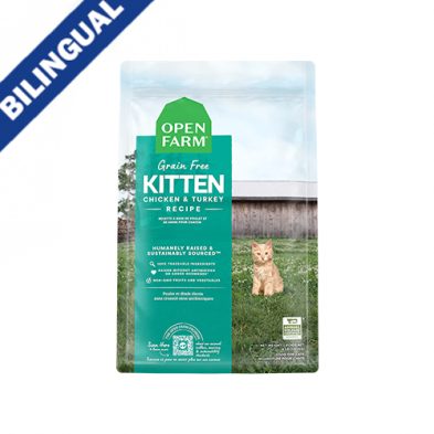  Croquettes pour chatons Open Farm® sans céréales, recette poulet et dinde