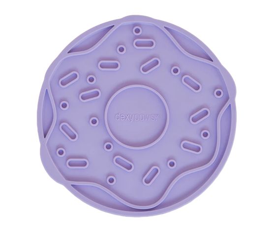 Dexypaws Tapis De Léchage Stimulant En Forme De Beignet, Mauve