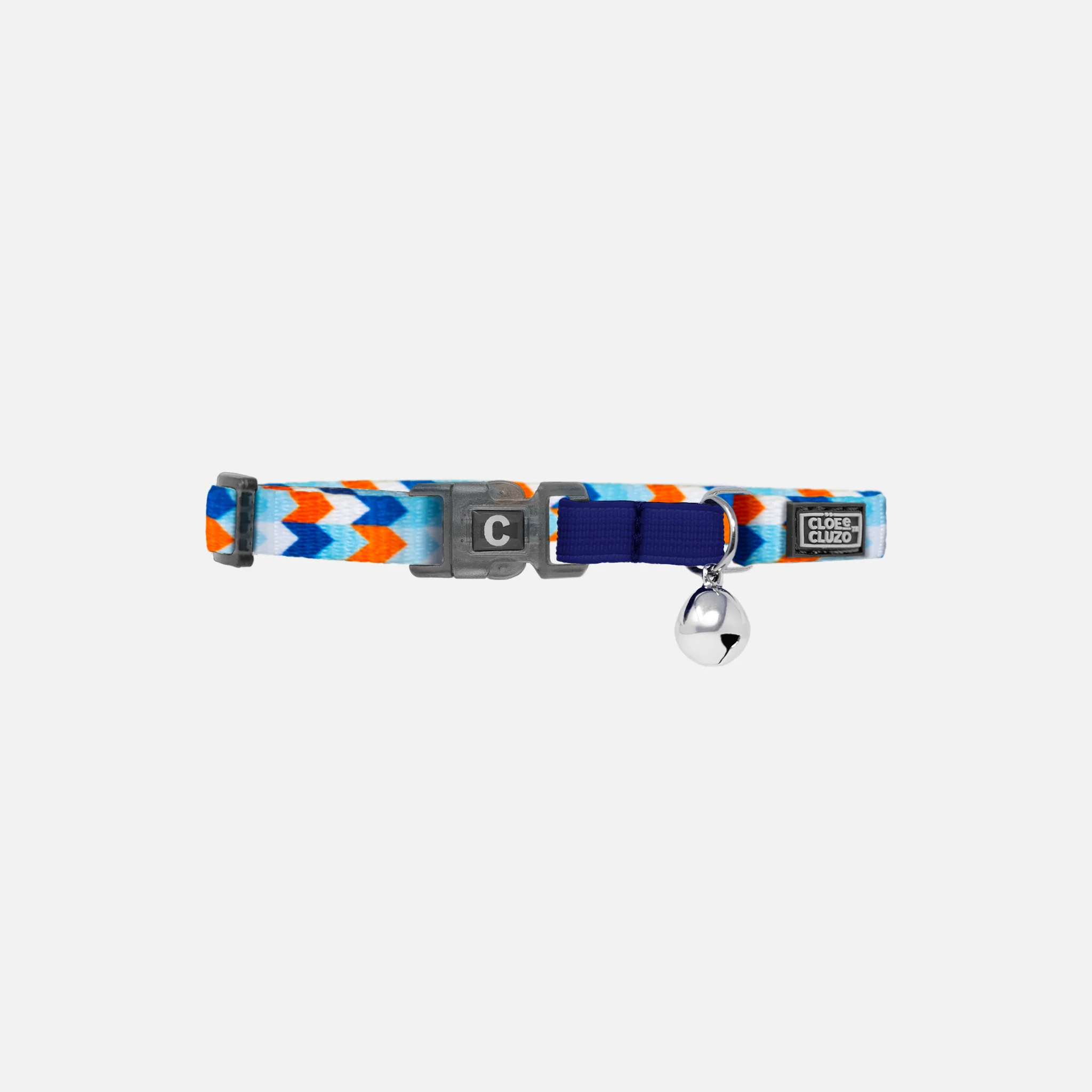 Collier pour chat chevron bleu