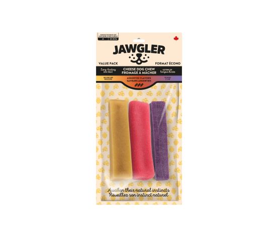 Jawgler Gâterie De Fromage à Mâcher - Saveurs Assorties, Paquet De 3 Unités