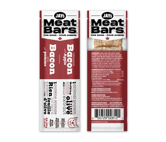 Jay's Meat Bars, Présentoir De Comptoir, Barres à La Viande, Bacon & Pomme 1oz