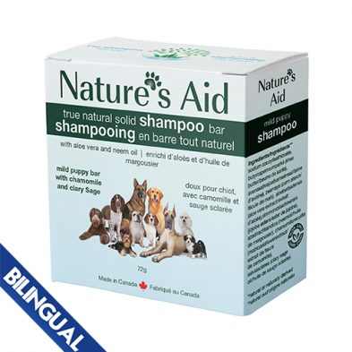 Nature's Aid® Shampooing en barre tout naturel doux pour chiot, avec camomille et sauge sclarée 72 gm