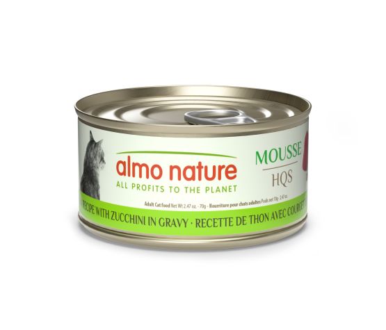 Almo Nature Hqs Natural Chat - Mousse, Recette De Thon Avec Courgette En Sauce 70gr
