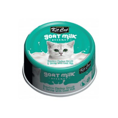 Kit Cat® Repas gourmand au lait de chèvre, poulet et crevette pour chats 70gm
