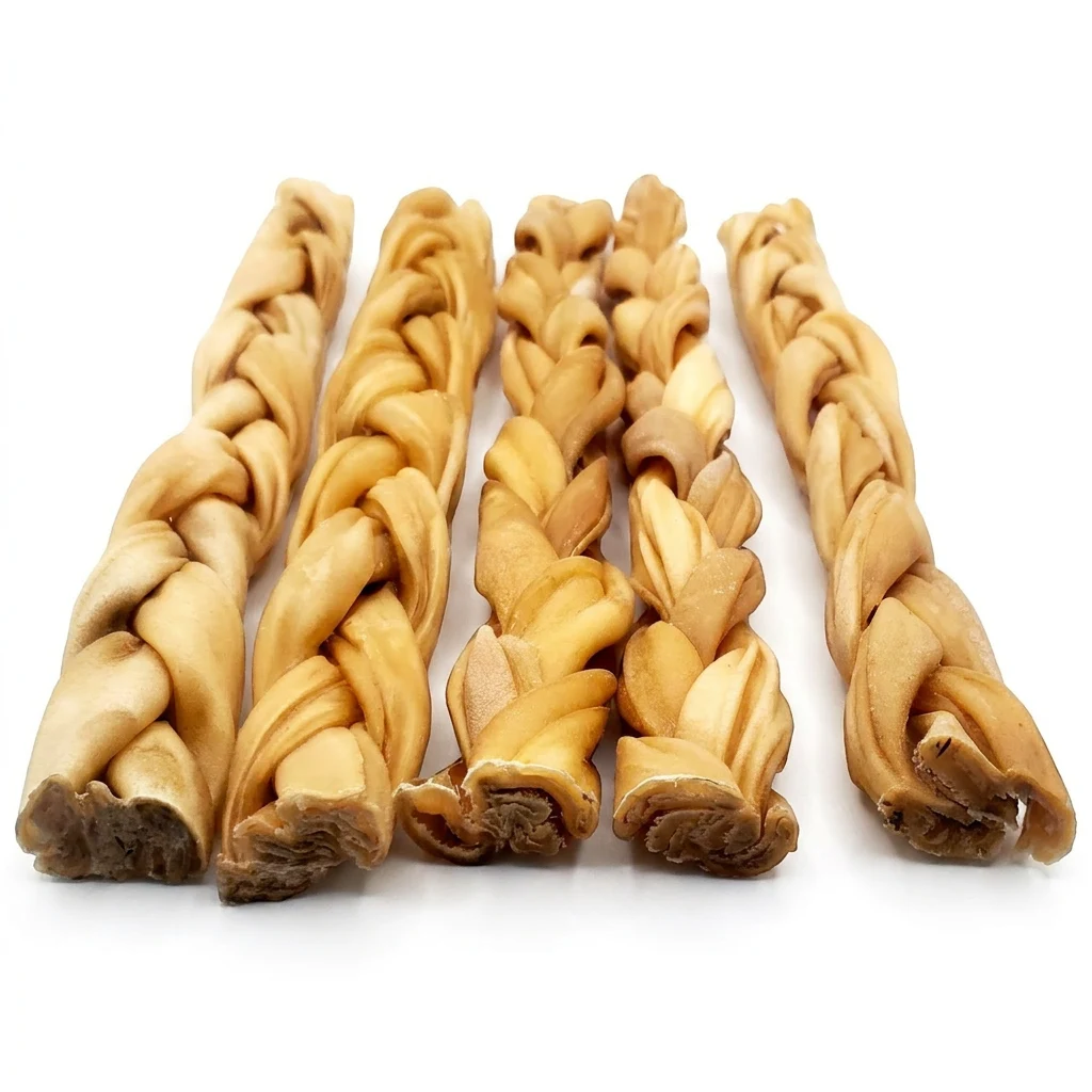 Collagène de bœuf tressé de 12 pouces, naturel
