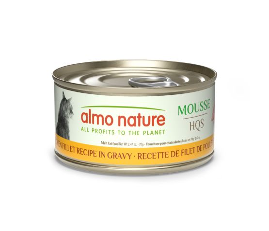 Almo Nature Hqs Natural Chat - Mousse, Recette De Filet De Poulet En Sauce 70gr