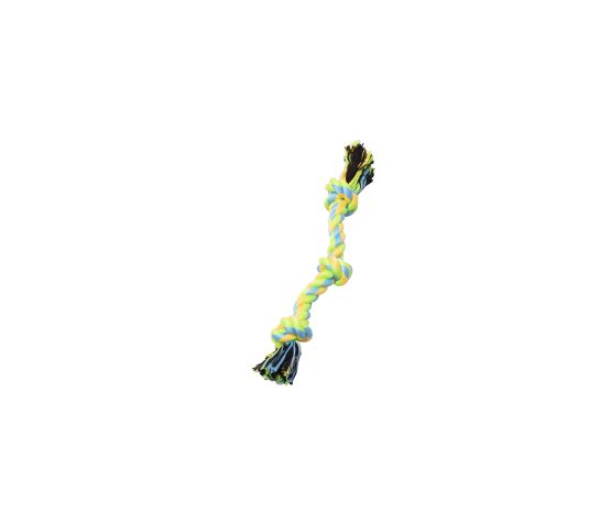 Bud'z Jouet De Corde Pour Chien, Avec 3 Noeuds - Vert Et Jaune 31cm