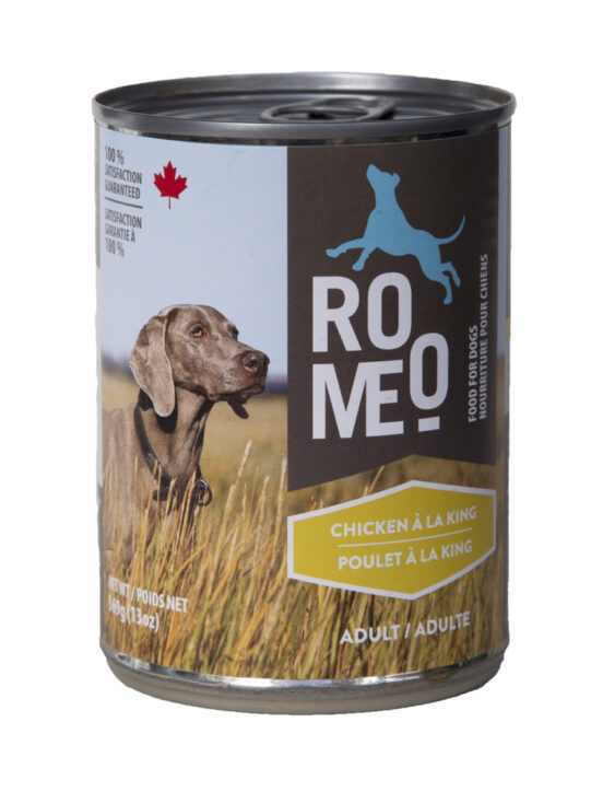 Roméo – Nourriture humide Poulet à la king 13 oz