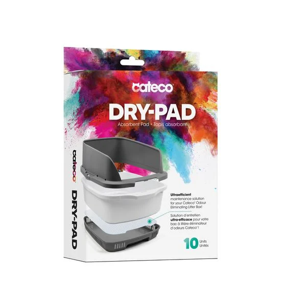 Tapis absorbants pour bac à litière Cateco, emballage de 10