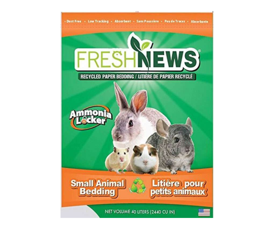 Pestell Fresh News Litière en papier recyclé pour petits animaux 10 L