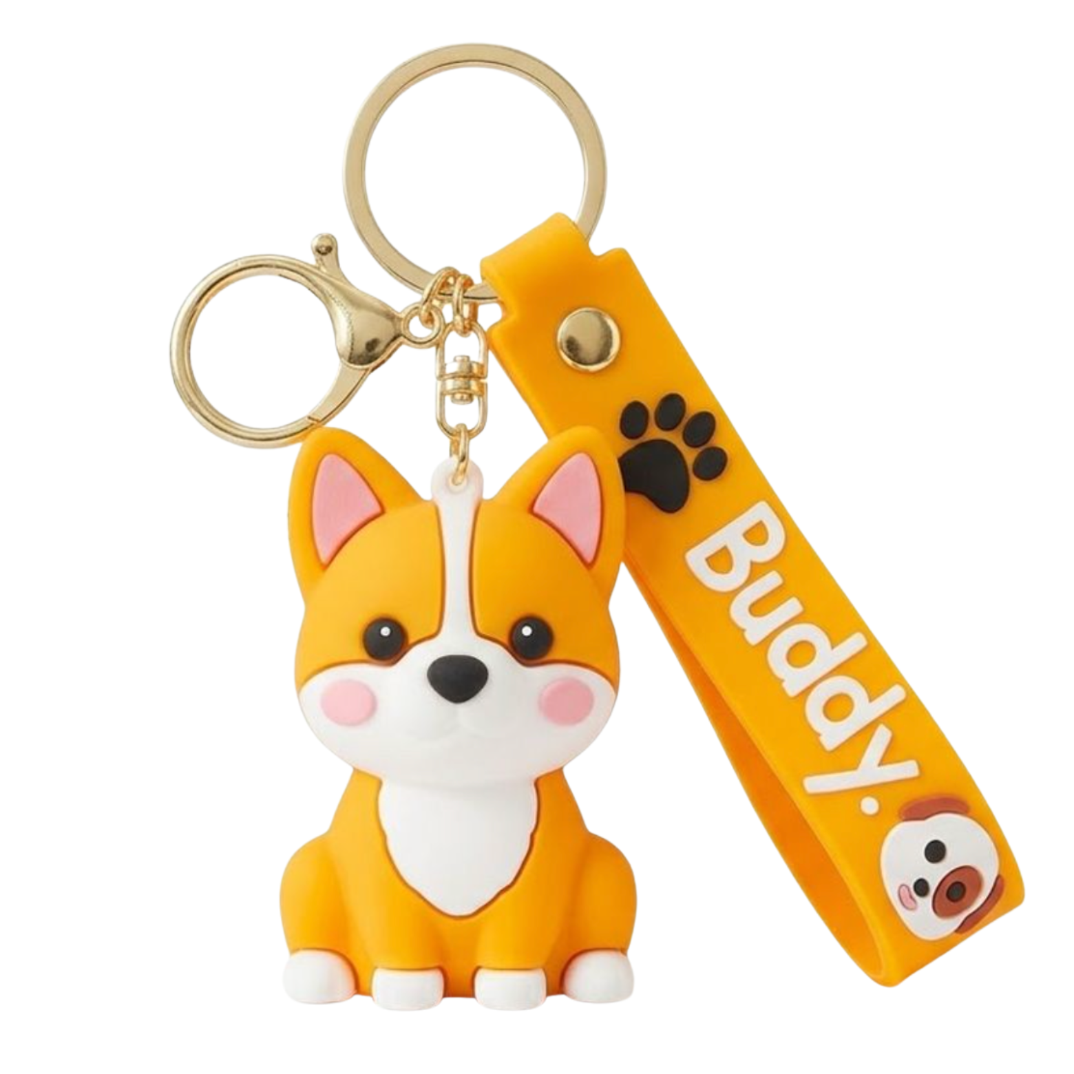 Porte-clés en silicone – Corgi