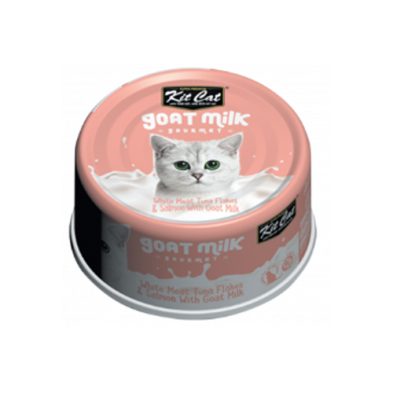 Kit Cat® aliment humide pour chat au lait de chèvre, saveur thon blanc et saumon, 70 g
