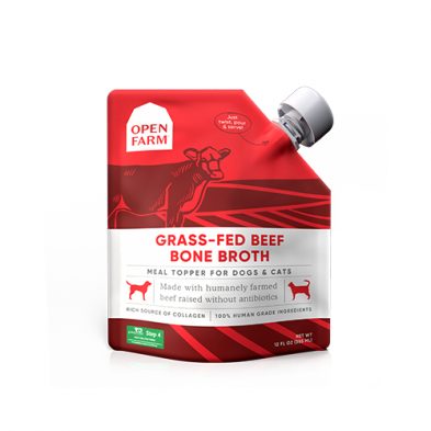 Open Farm® Bouillon d'os de boeuf nourri à l'herbe pour chiens et chats 12 oz