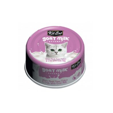 Kit Cat® Repas gourmand au lait de chèvre, thon et crabe pour chats 70gm